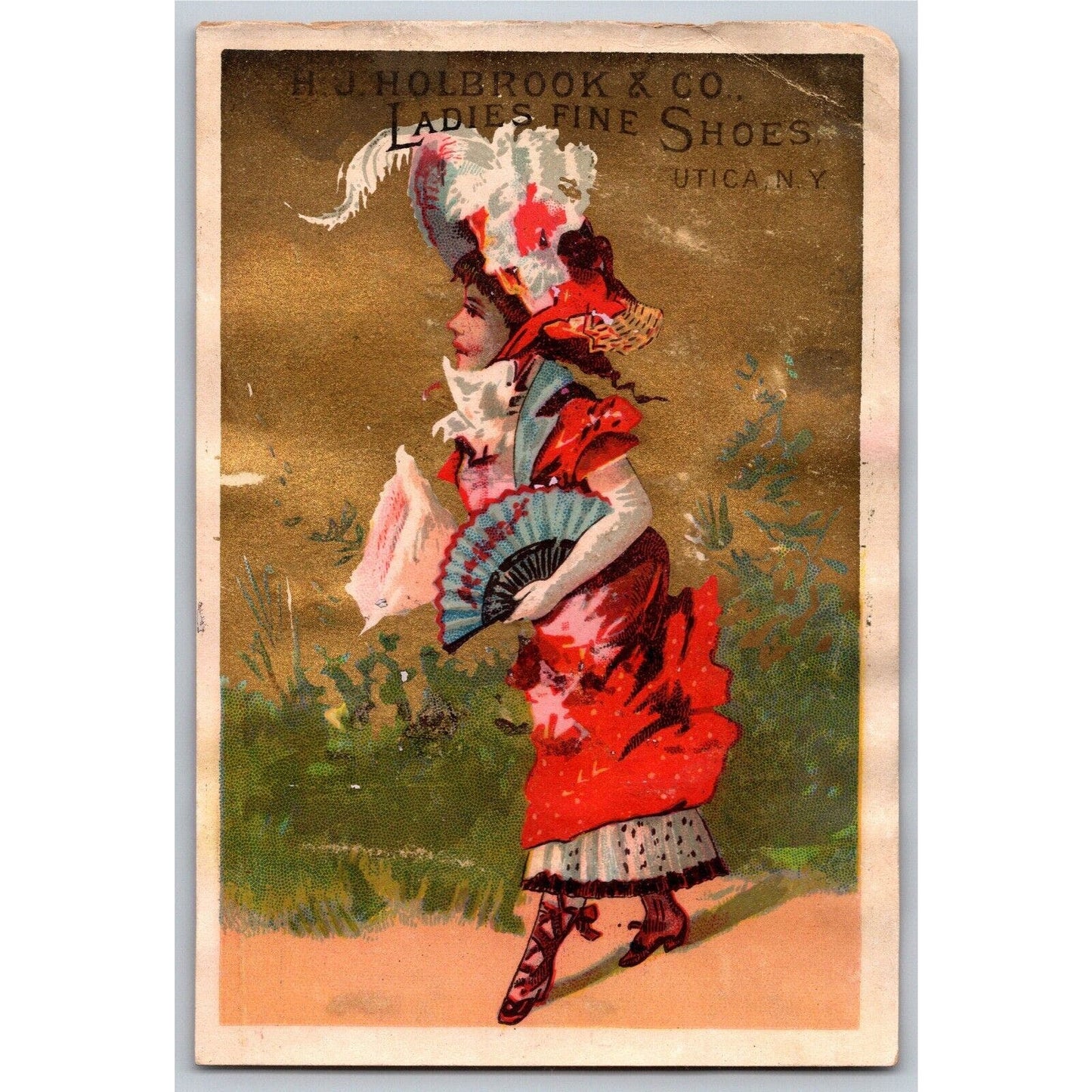 Lackawana Iron and Coal Scranton, PA Victorian Trade Card Girl in Fancy Dress