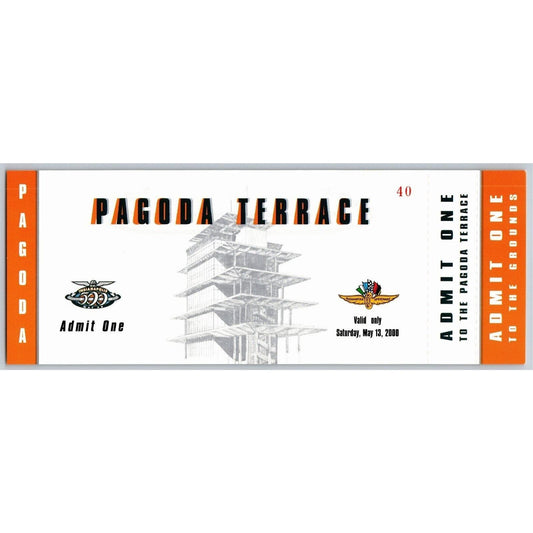 2000 Indy 500 (1st Day Saturday Practice) Pagoda Terrace Unused Ticket IMS #40