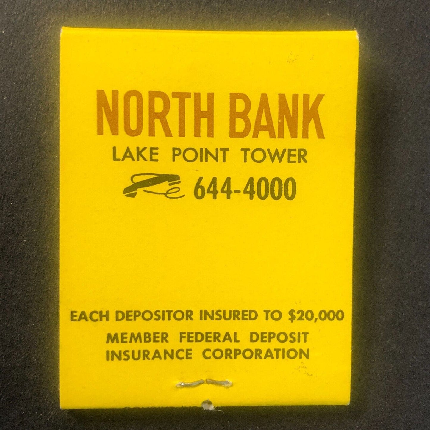 North Bank Chicago Full Vintage Matchbook c1960's-73 VGC