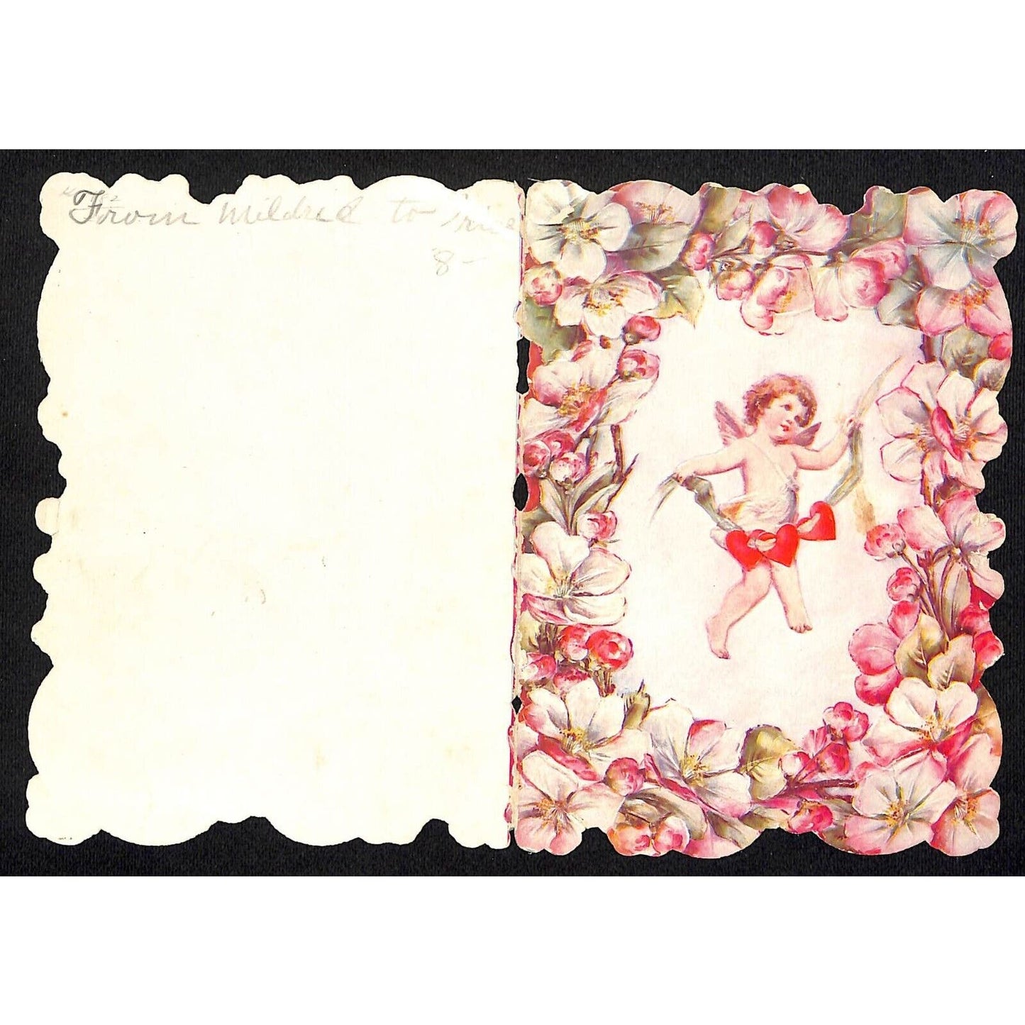 2 Victorian Valentine's Greeting Cards + Small Romantic "To the One I Love" Card