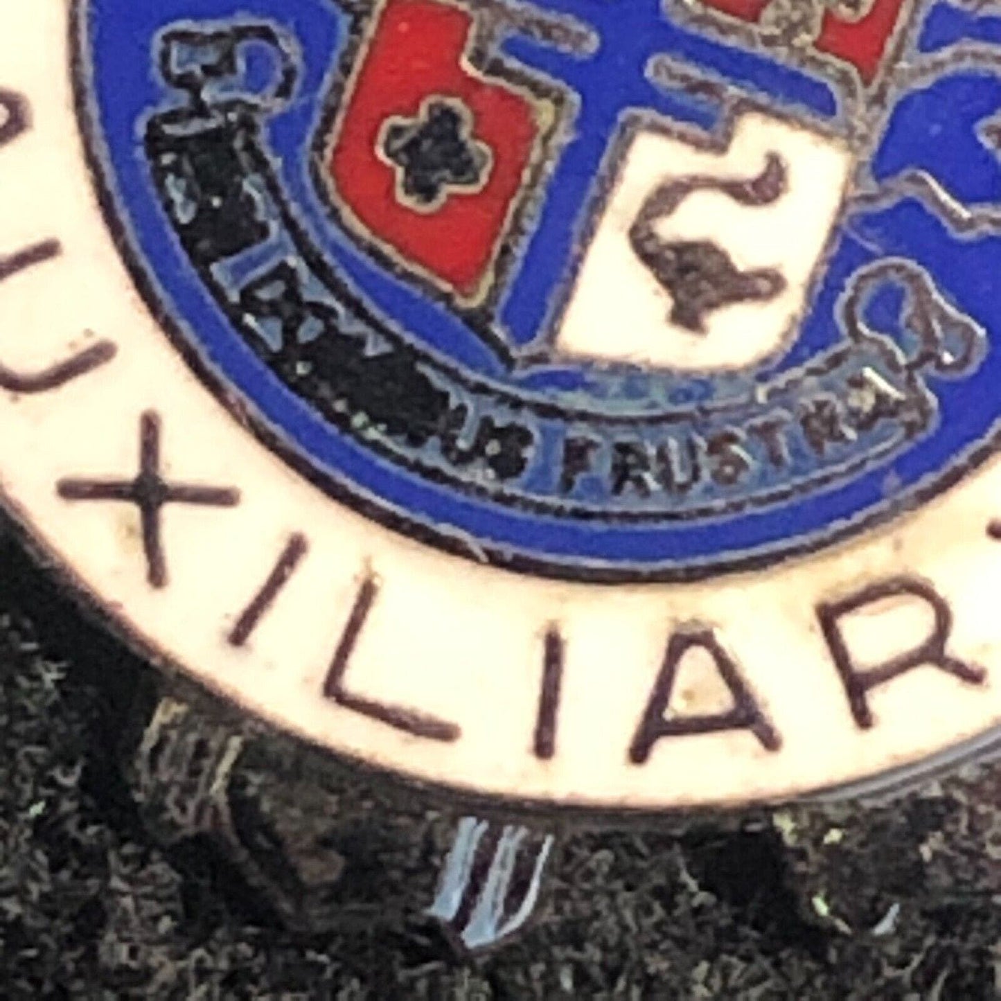 Vintage Hospital Auxiliary Enameled Pinback Lapel Pin - Sterling