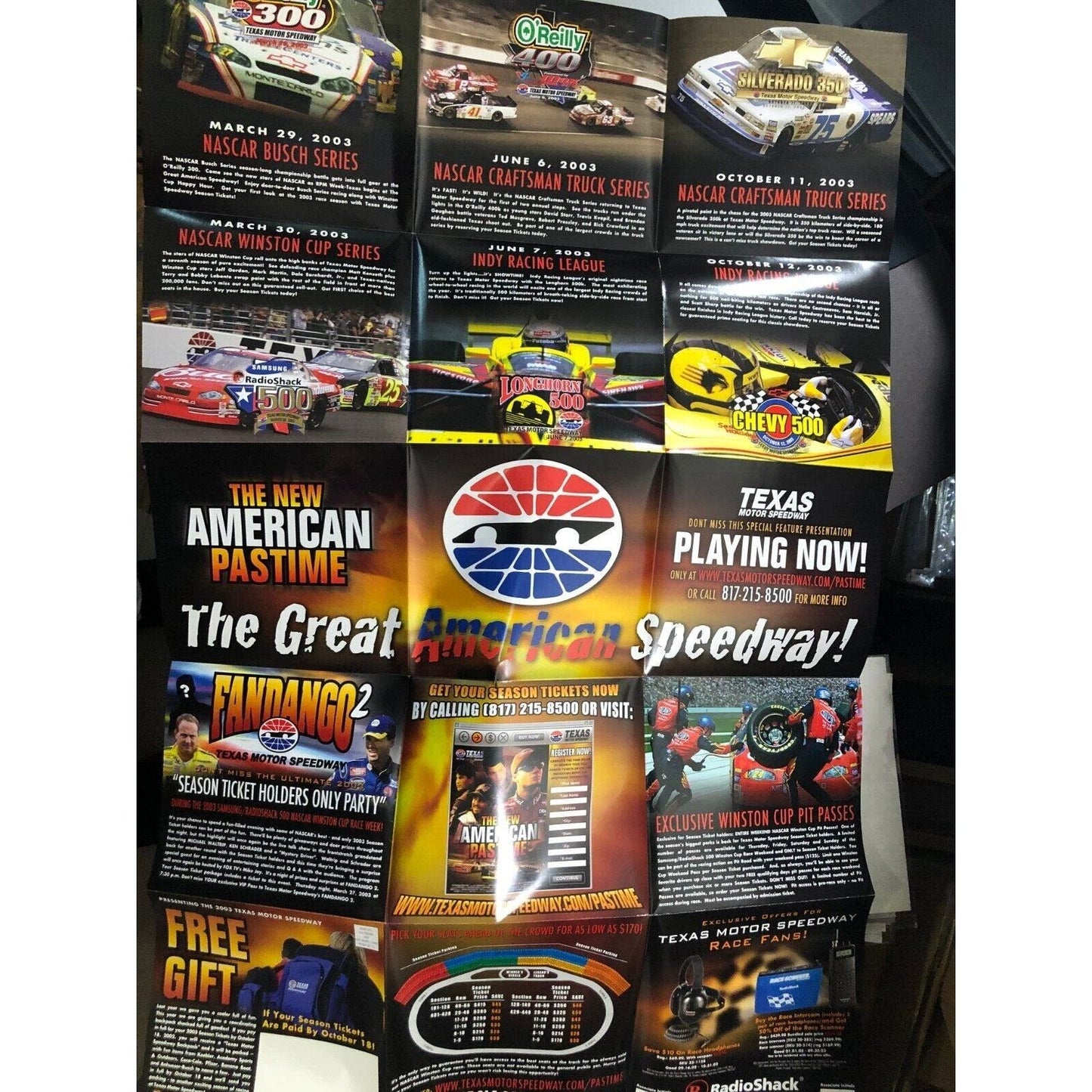 2003 Texas Motor Speedway Large Fold-Out Poster / Ticket Offer Mailer - VGC