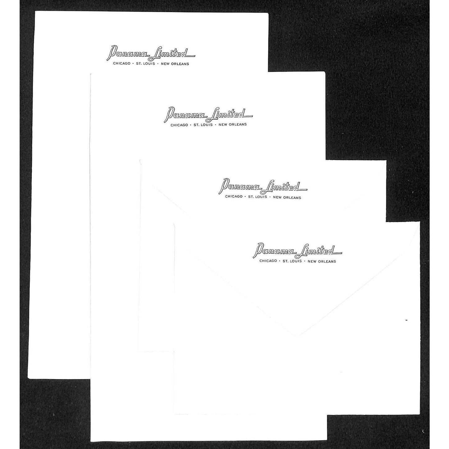 Illinois Central Railroad Panama Limited 2 pair Stationary Sheet Cover Set VGC