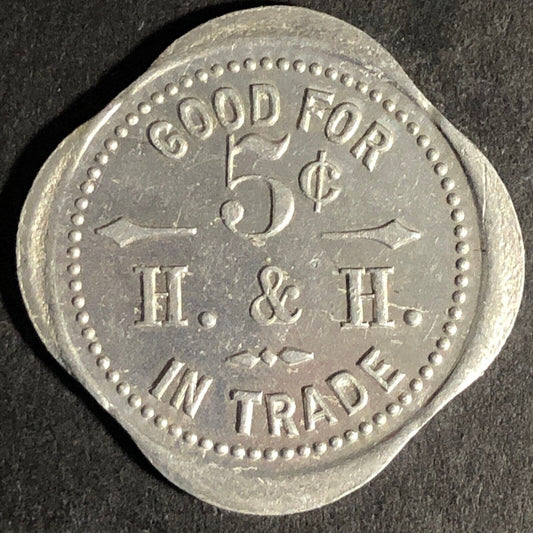 H & H G/F 5c Alum Scalloped Token 24.9mm Scarce (Unknown)