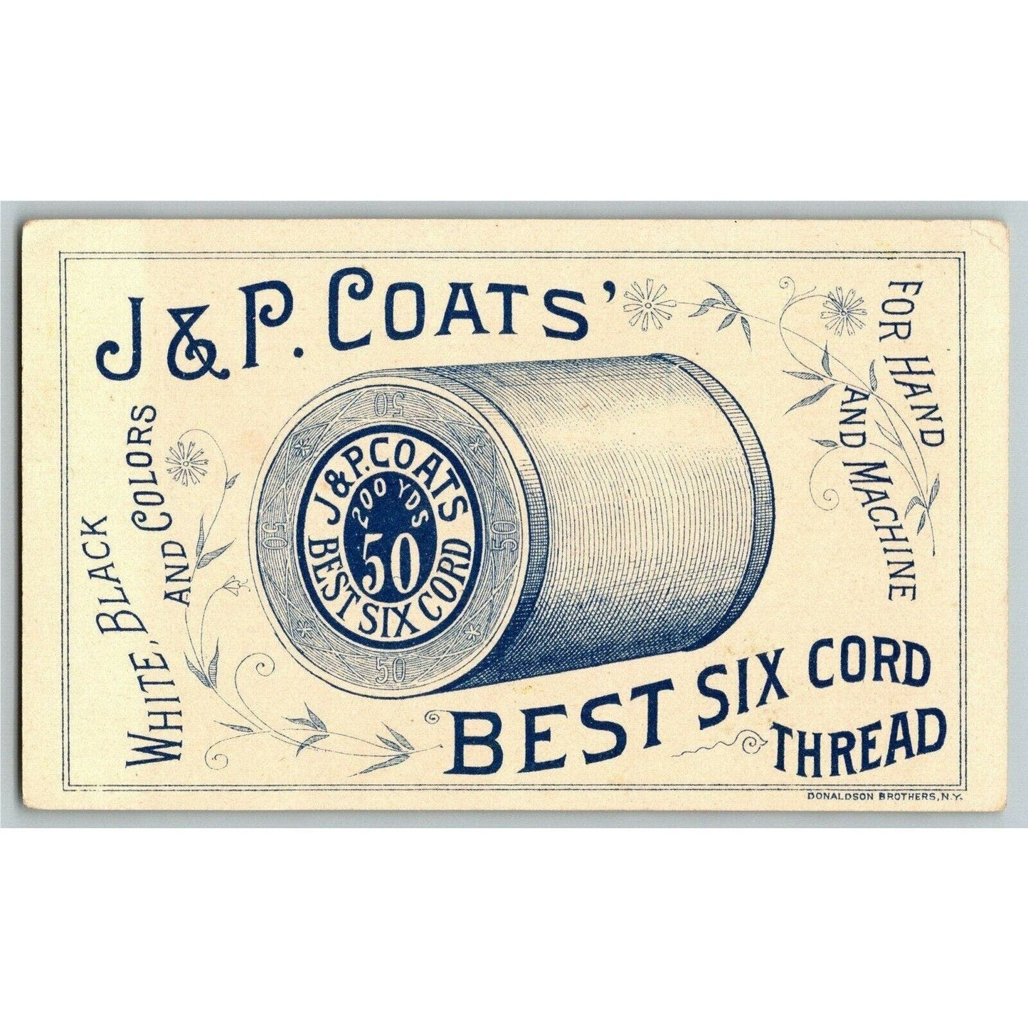 Victorian Trade Card J & P Six Cord Thread - Pooh-Bah (Mikado?)