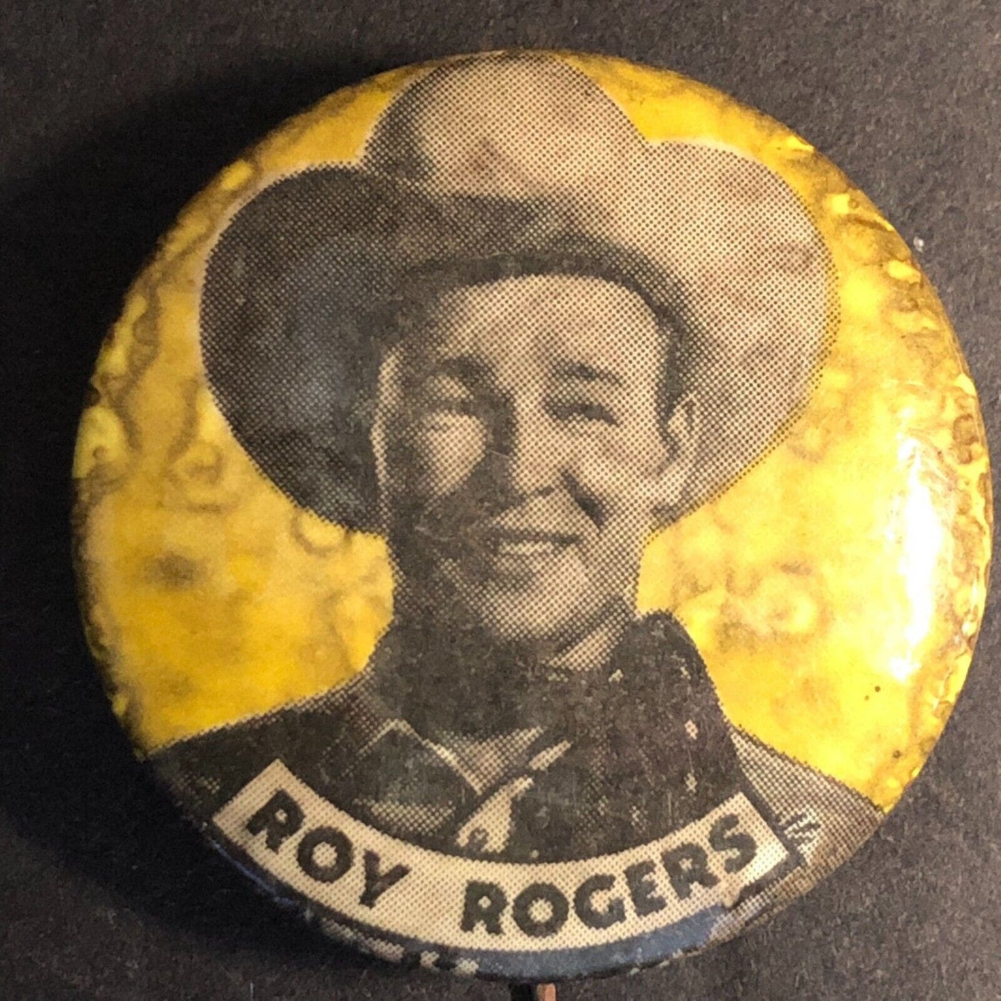 Roy Rogers Steel Pinback c1940's-50's 1 1/4" dia.