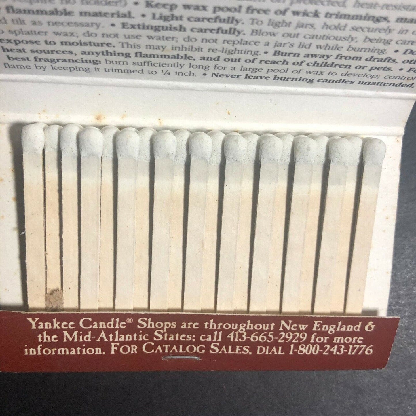 80's Full Matchbook "Yankee Candle" South Deerfield, MA