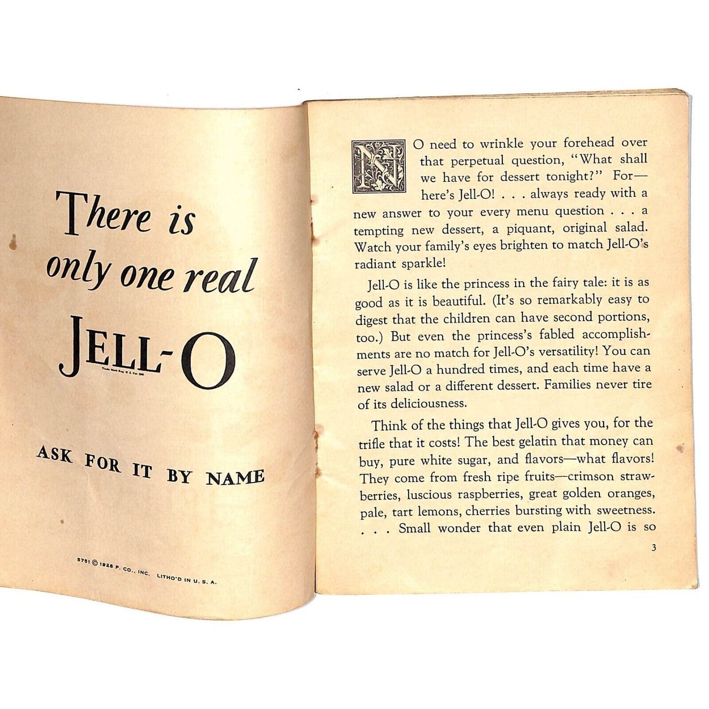 Jell-O Recipe Booklet "...what Salad..what dessert?" c1928 22pp