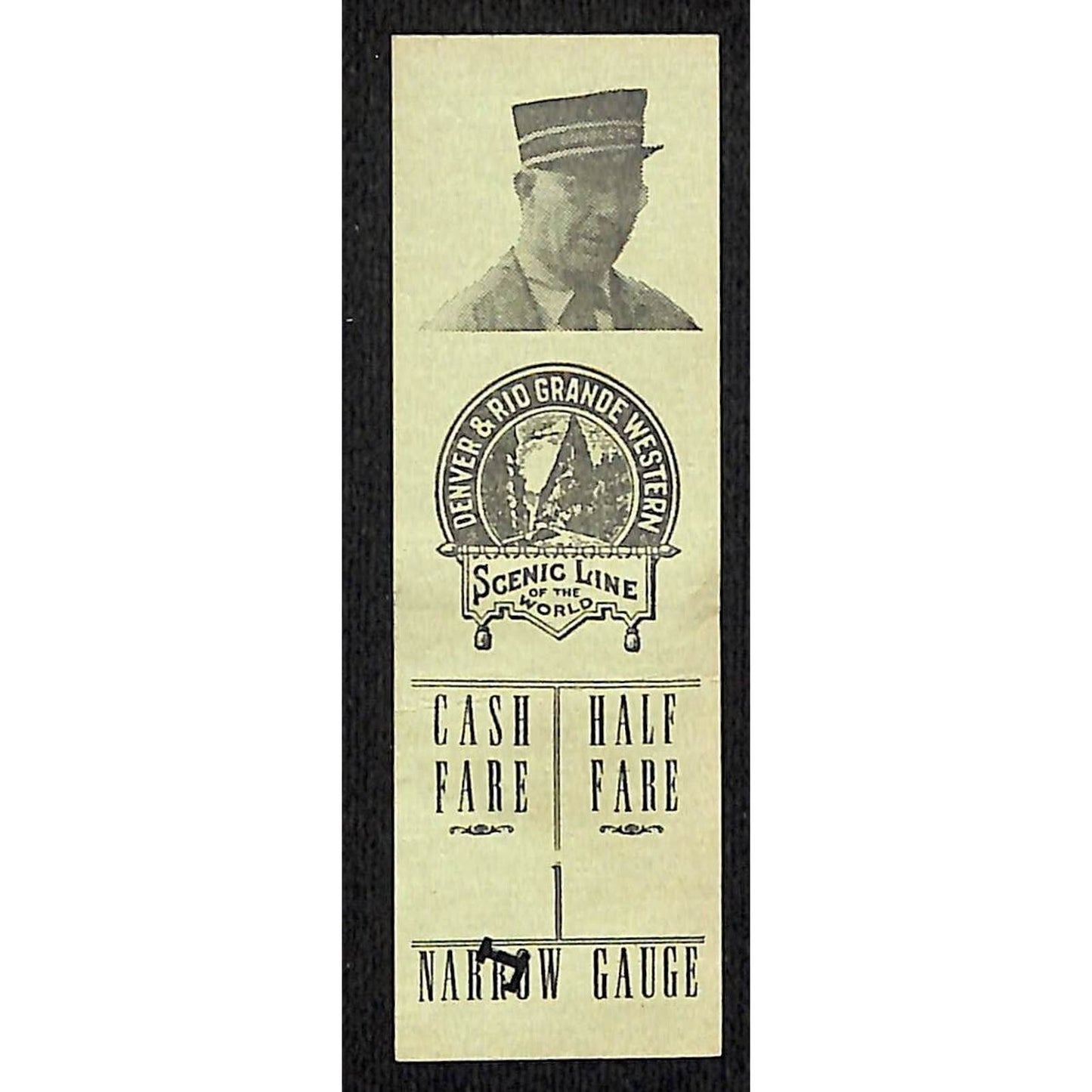 Denver & Rio Grande Western Scenic Line Souvenir ? Fare Seat Check w/ Conductor