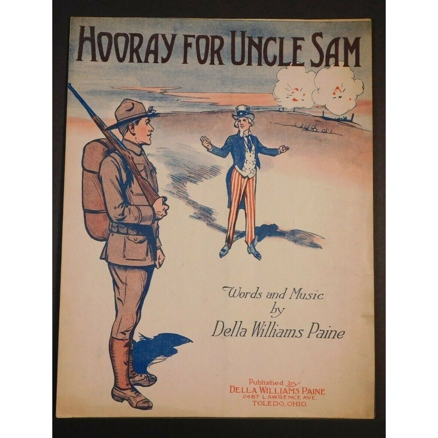 WWI Sheet Music - "Hooray For Uncle Sam" Della Williams Paine