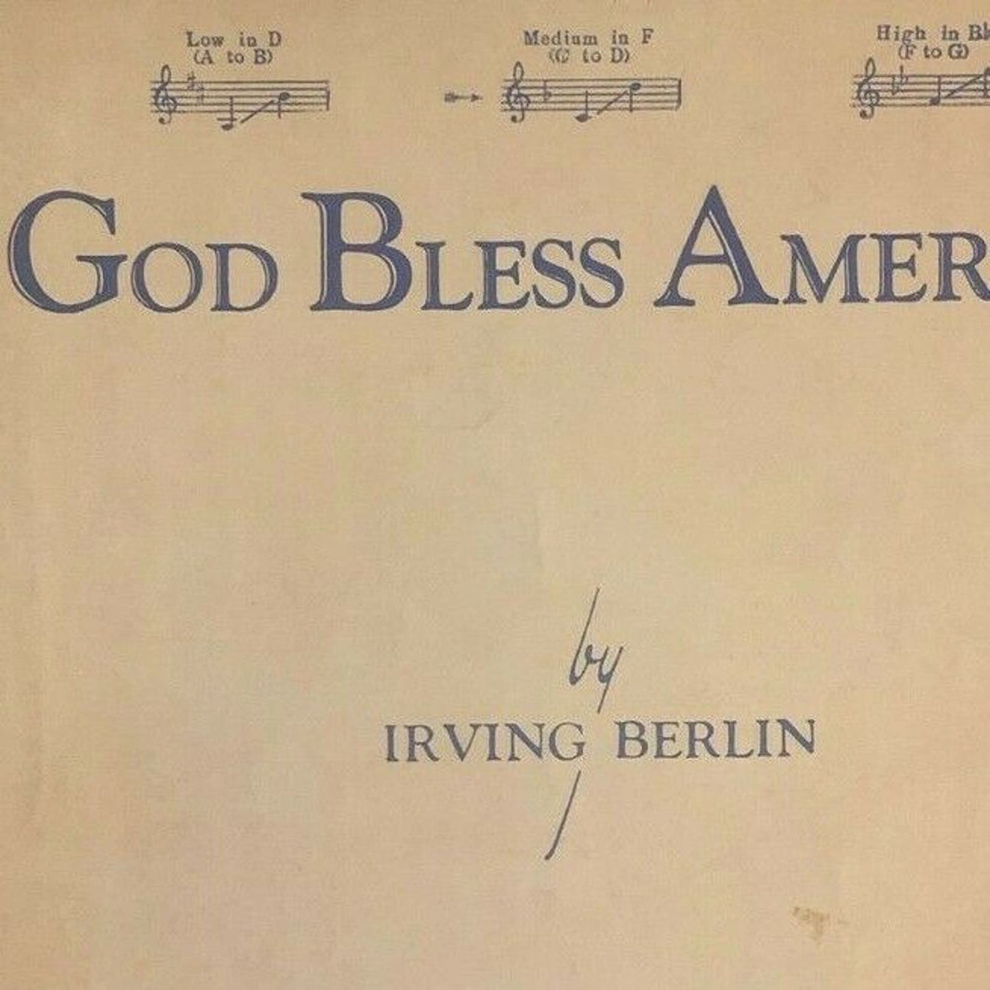 Vintage 1939 Sheet Music "God Bless America" Irving Berlin