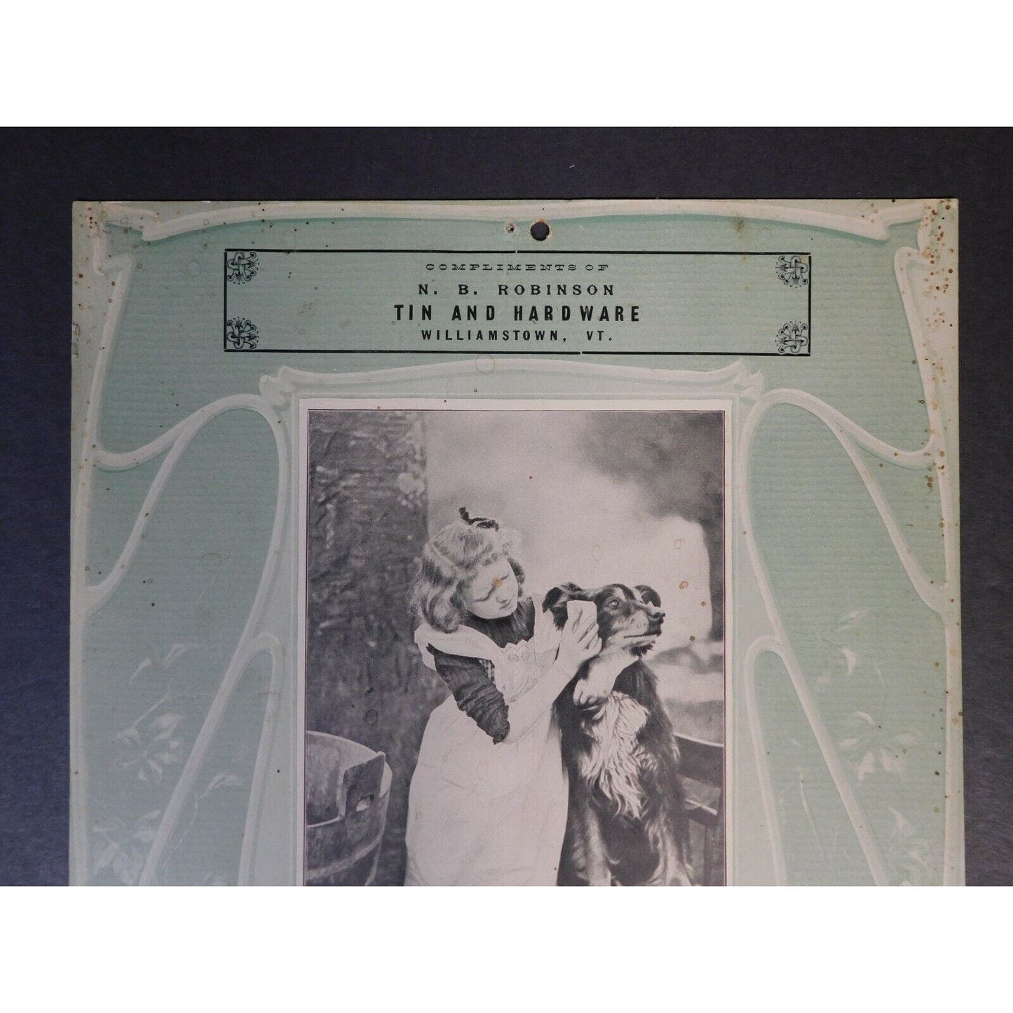 N B. Robinson Tin And Hardware Store 1906 Calendar Williamstown Vermont