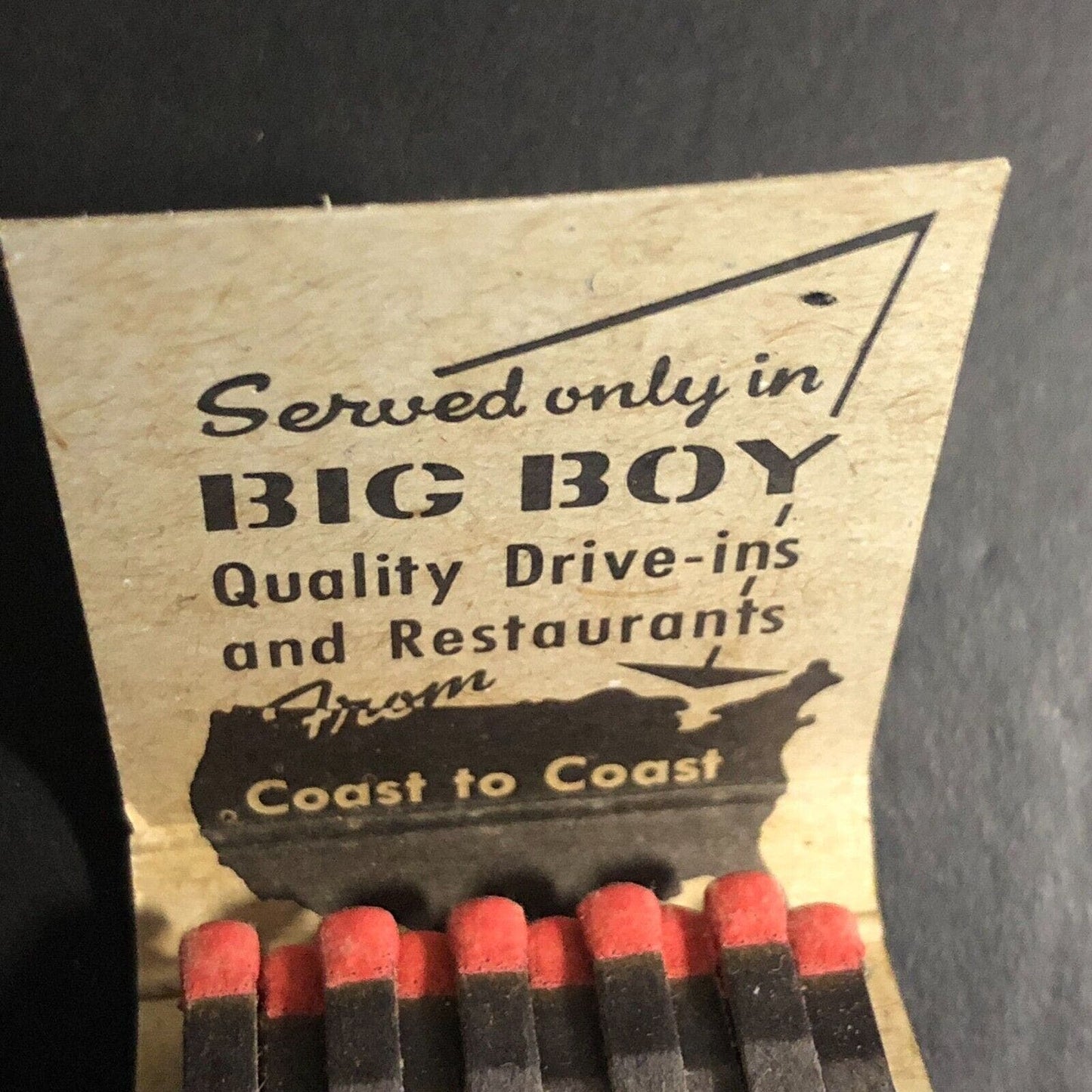 Big Boy Hamburger Restaurants Coast to Coast Full Matchbook c1956-68 VGC Scarce
