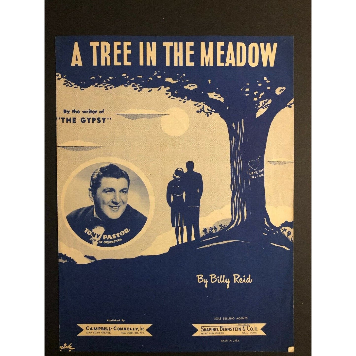 Vintage 1940's Sheet Music "A Tree in the Meadow" Billy Reid
