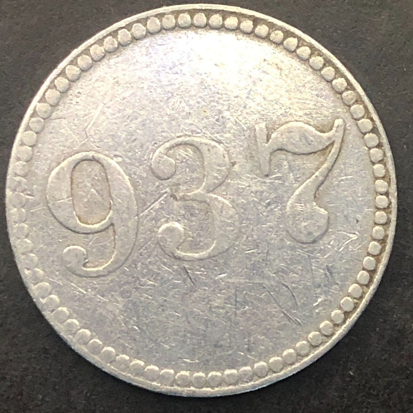 "937" Good For 25¢ Trade Token Alum. 26mm Unknown