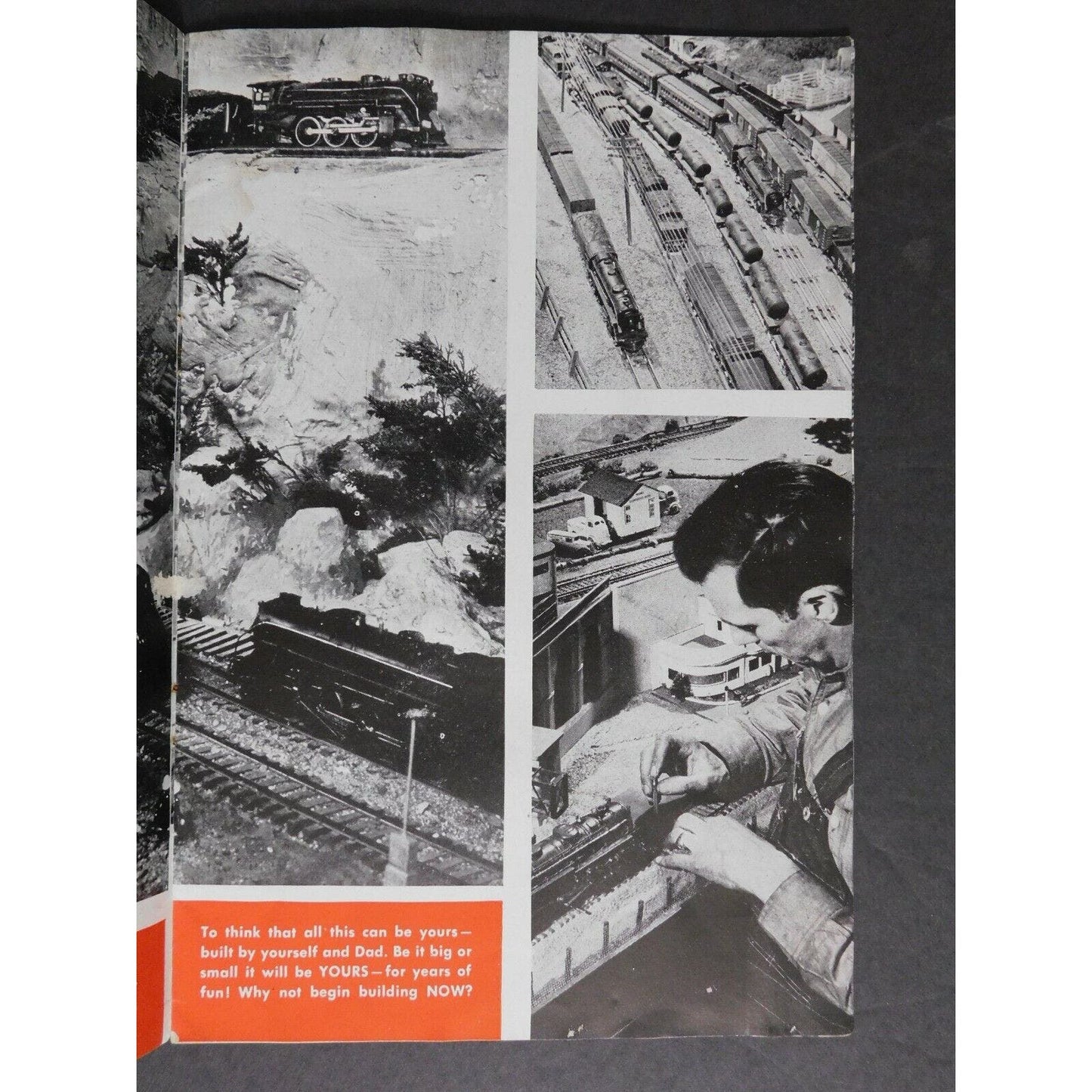 Original 1945 "Candid Camera Shots Lionel Trains in Action" 6" x 8 3/4"