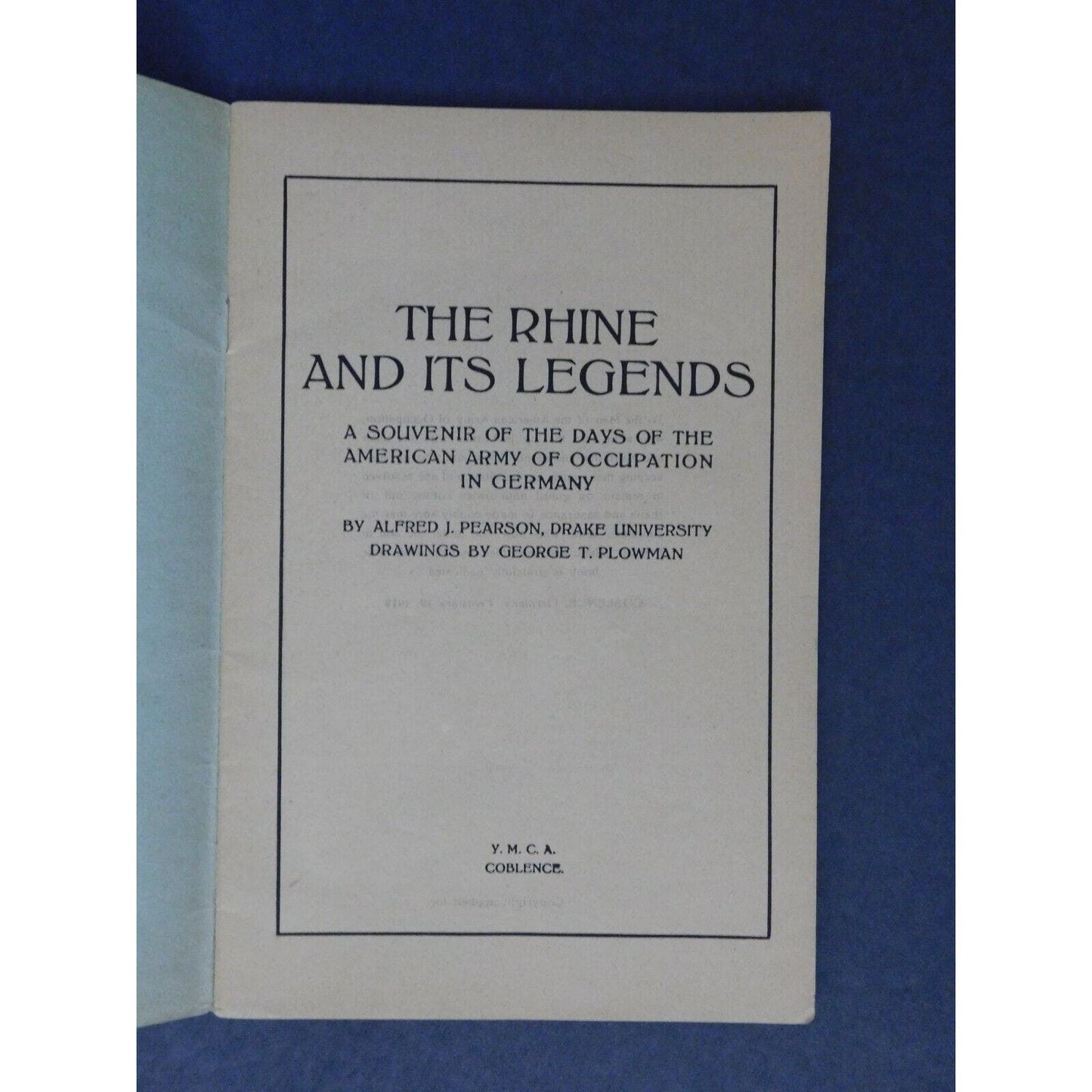 Scarce WWI Era Booklet "The Rhine and it's Legends" YMCA - 32 pgs