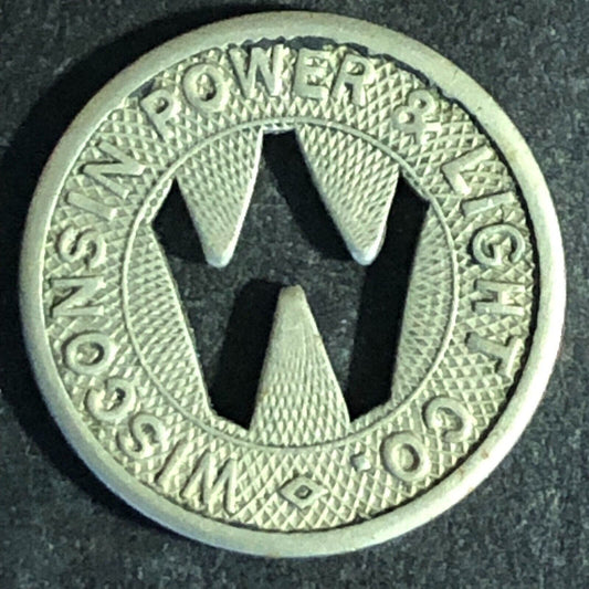 Wisconsin Power & Light Co. WM G/F One Fare Transit Token 16mm