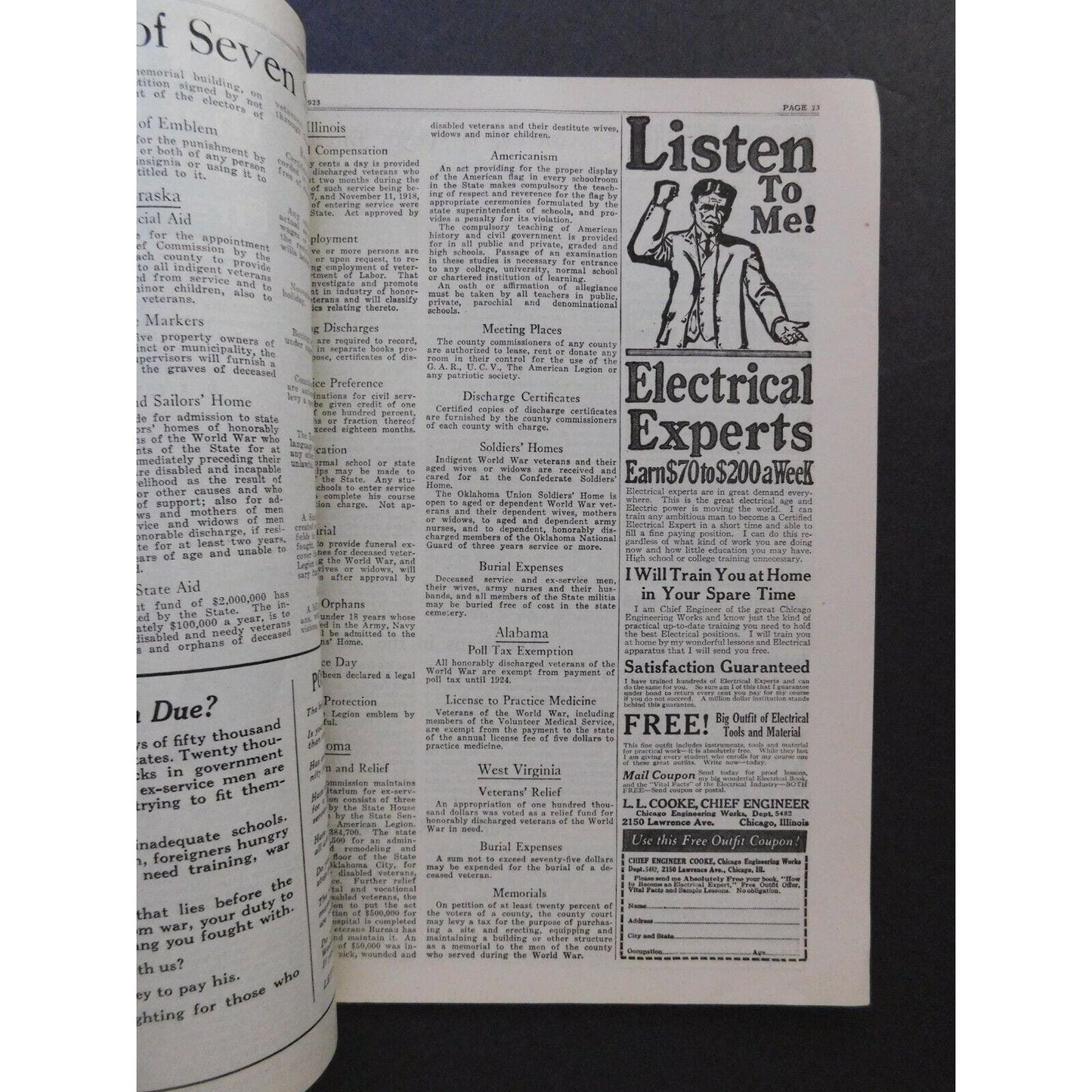 "The American Legion Weekly" Feb 1923 - 30 pgs.