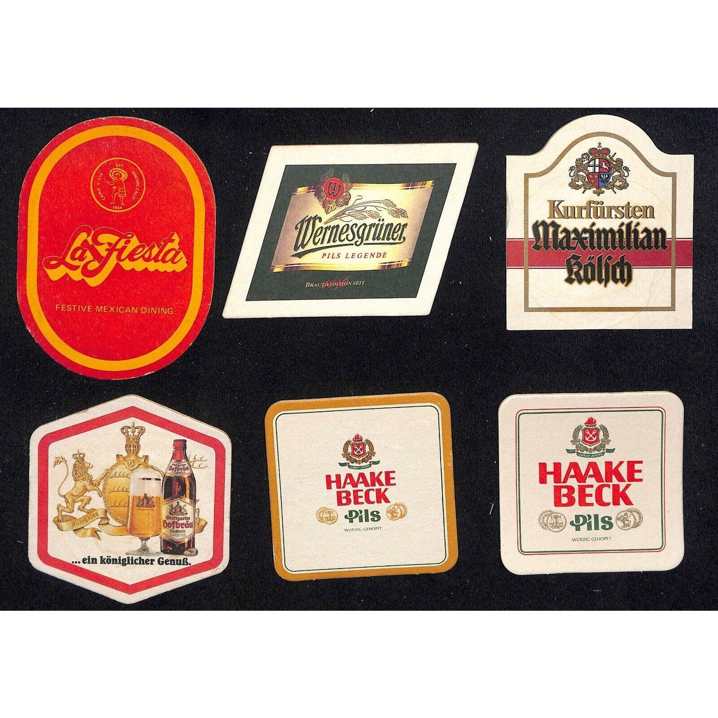 Vintage Mostly German Beer Coasters c60's-90's Group of 6 - incl. Beck