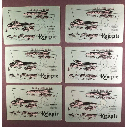 Group of 6 Single Swap Kewpie Advertising Playing Cards - Silver / Gray Finish