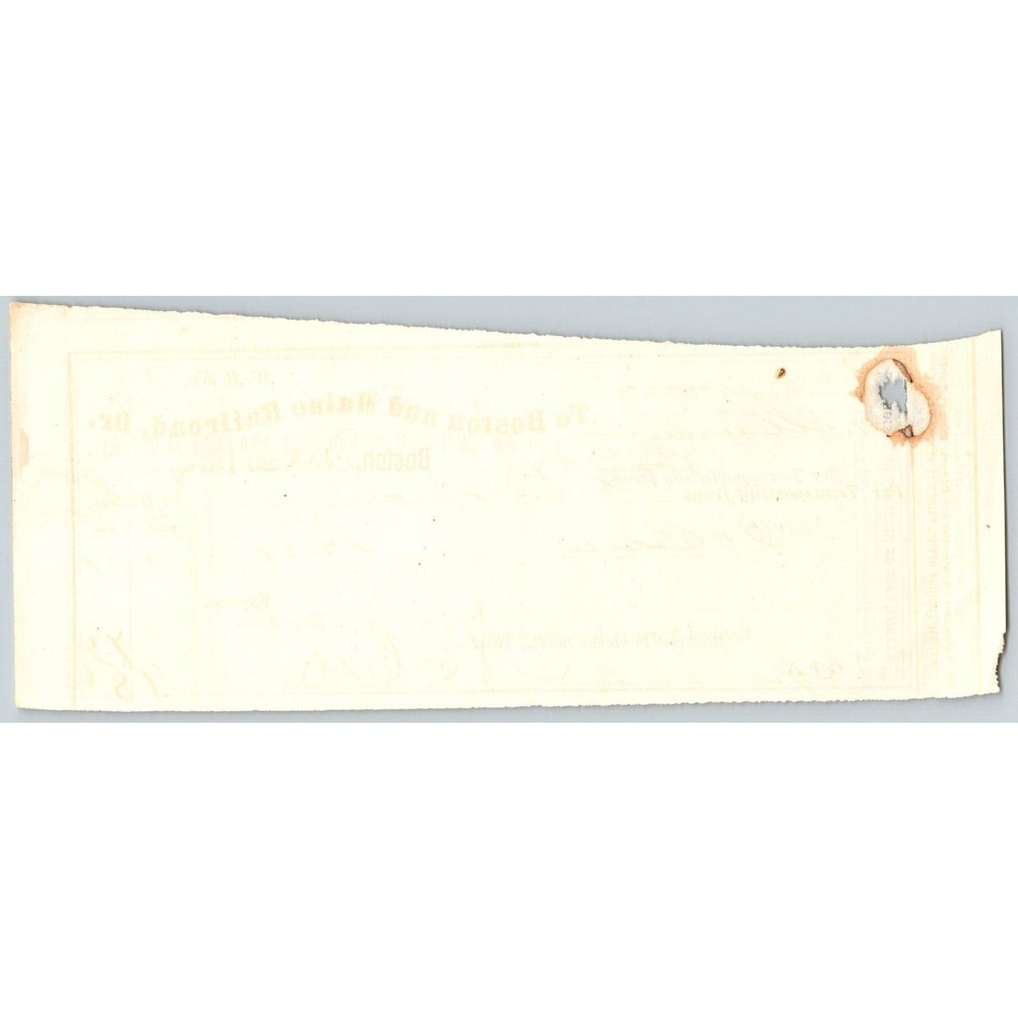 Hartford, Providence and Fishkill Railroad c1870-79 Freight Receipt 1,400 Lbs.