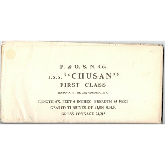 c1950-55 "Peninsular and Oriental Steam Navigation Co." 1st Class Plan Cruise