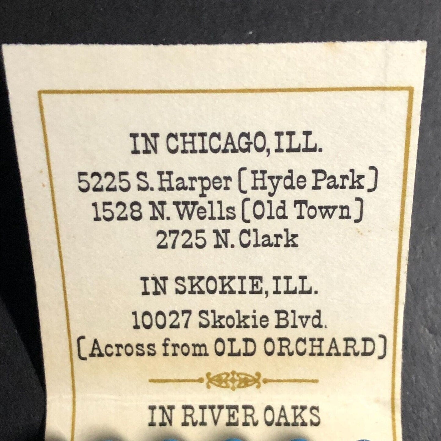 "Chances R" Restaurant Chicago Full Matchbook c1968-73 VGC - Very Scarce