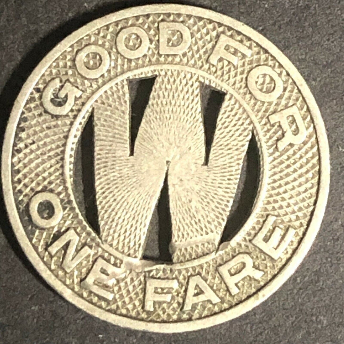 c1940's 16mm Wichita Transportation Corp. G/F One Fare Brass Transit Token - KS