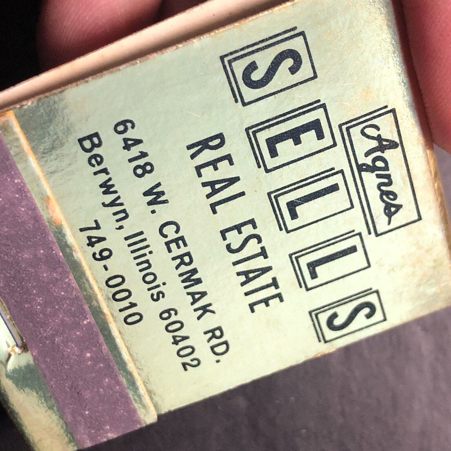 Agnes Sells Real Estate Sales GRI Berwyn, IL Full Matchbook c1968-73 VGC