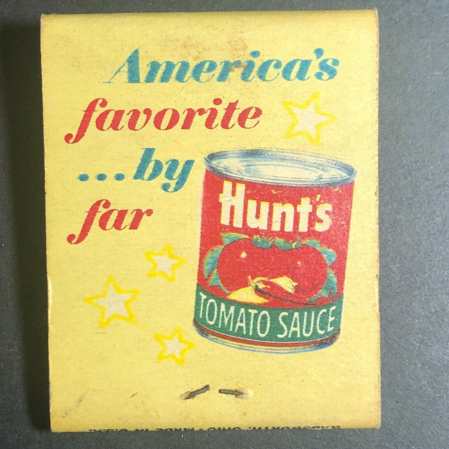 1960's Full Matchbook - Hunt's Tomato Sauce w/ Beef Crust Pie Recipe