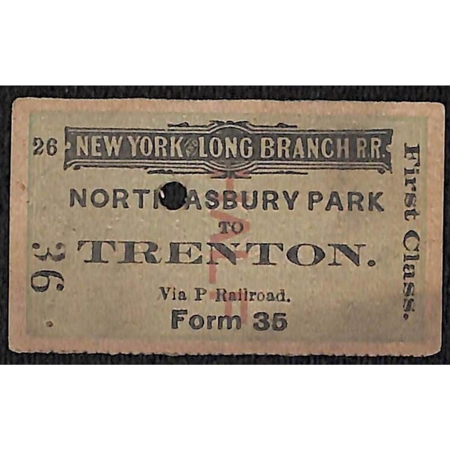 New York & Long Branch Railroad 1897 North Asbury Park to Trenton #36