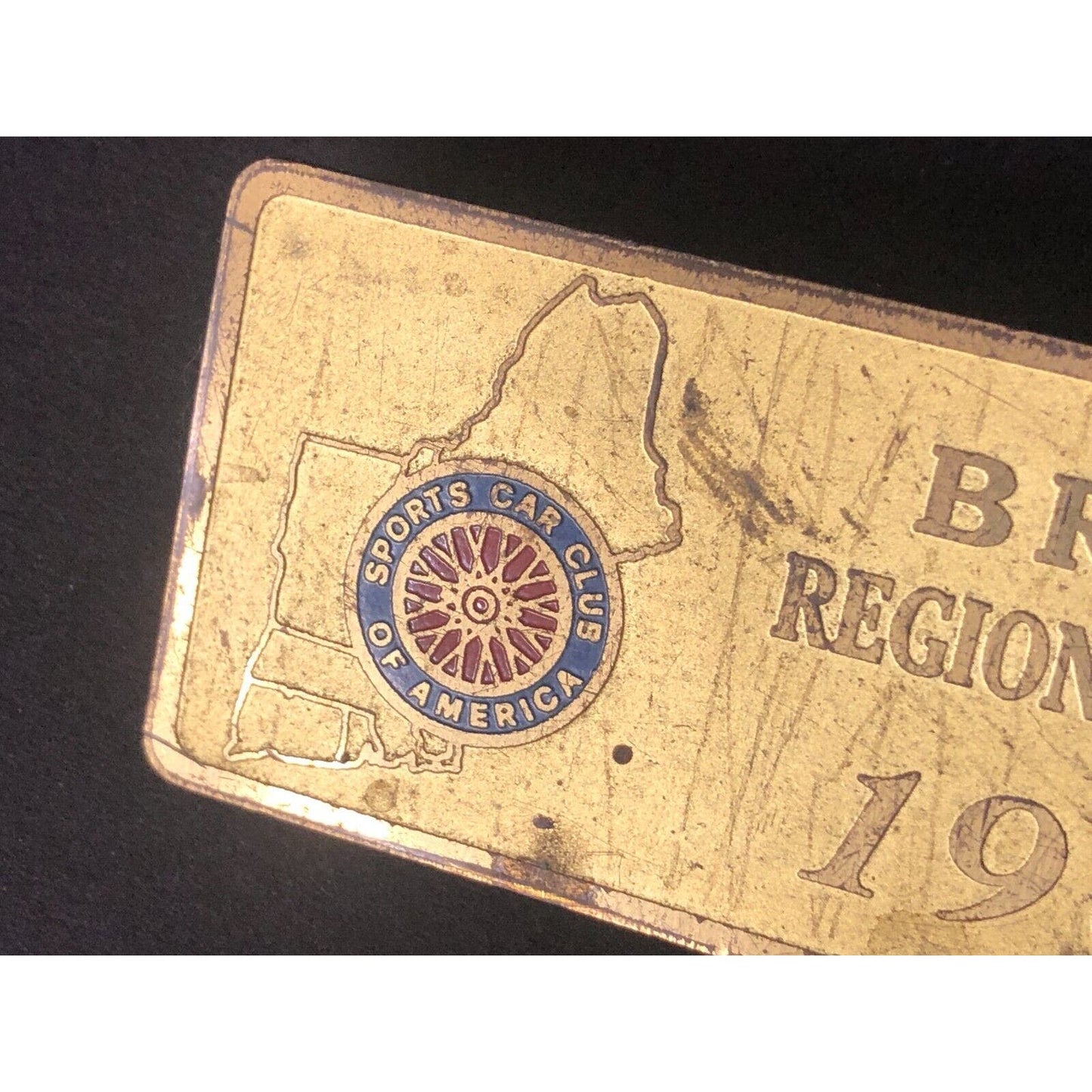 SCCA (New England Region) 1965 Bryar Regional Races Brass Wall Plaque