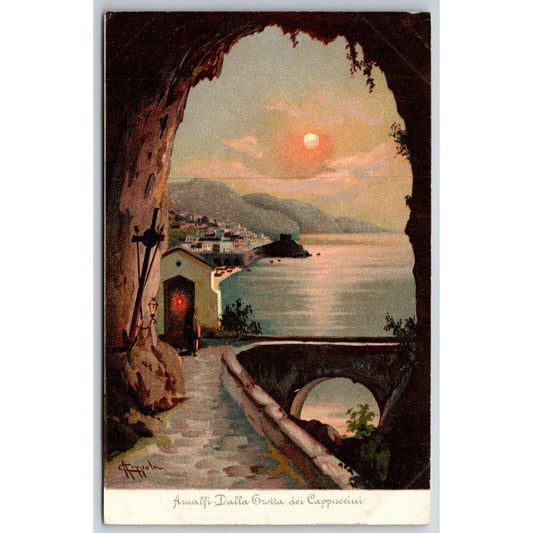 Italian Postcard "Amalfi from the Capuchin Cave 1901-1907 NP VGC