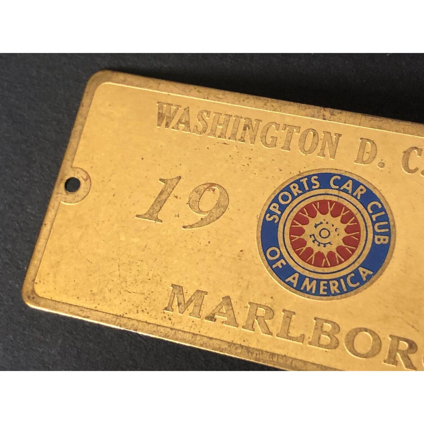 SCCA Washington DC Region Marlboro 1963 Brass Auto Racing Wall Plaque