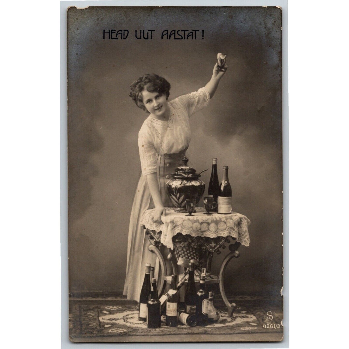 c1917 Vintage Estonian RPPC* "Head Uut Aastat" (Happy New Year) Postcard (4328)