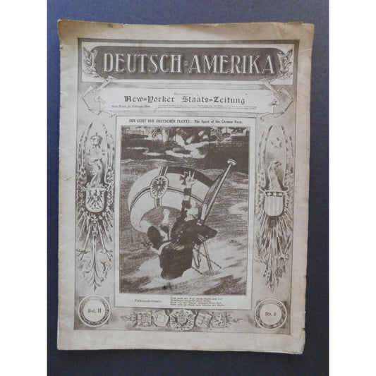 WWI Era - Deutsch-Amerika German-American Magazine - Feb 1916 16pgs