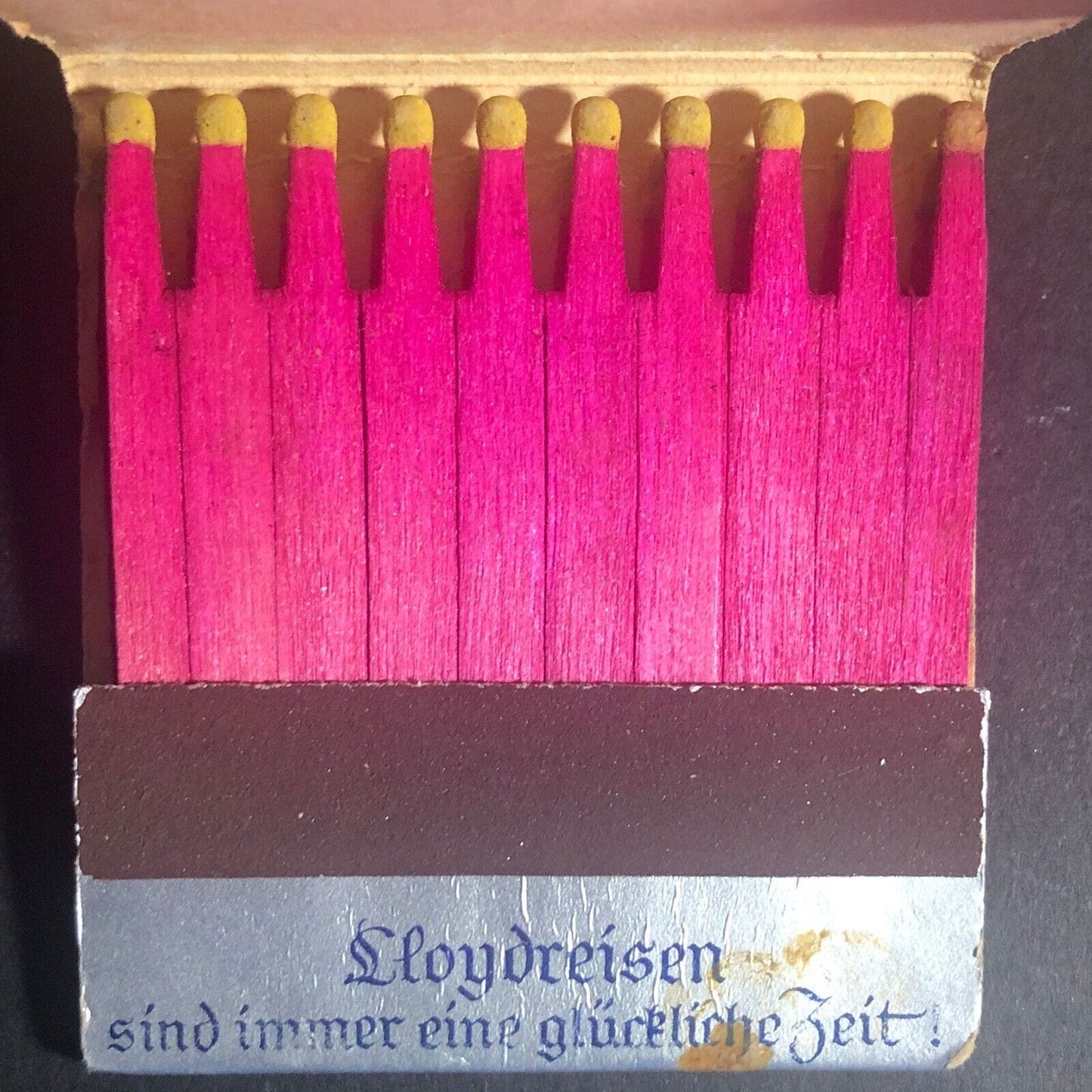 Norddeutscher Lloyd Bremen Full 20 Wooden Stick Matchbook c1940's ? Very Scarce