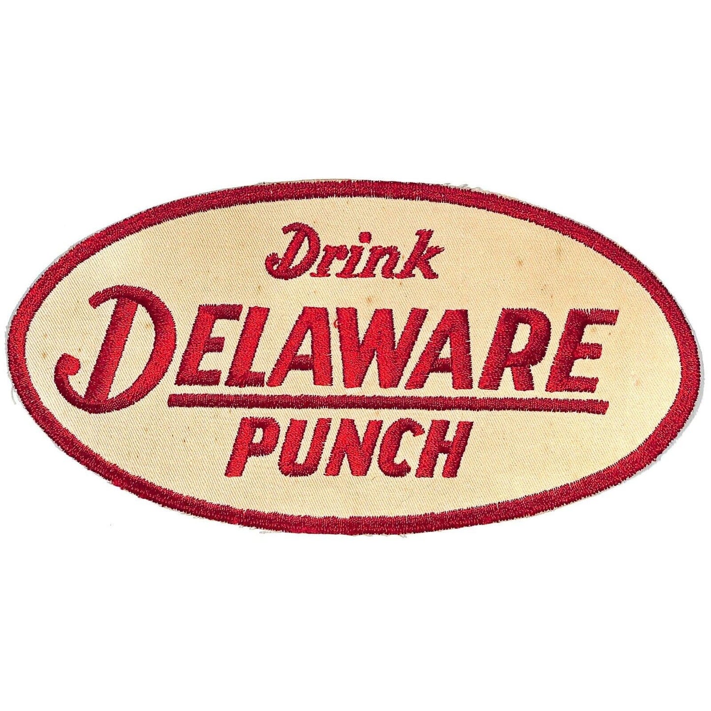 Delaware Punch Large Embroidered Soda Patch c1950's-60's VGC Scarce