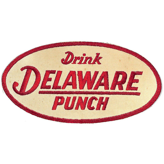 Delaware Punch Large Embroidered Soda Patch c1950's-60's VGC Scarce