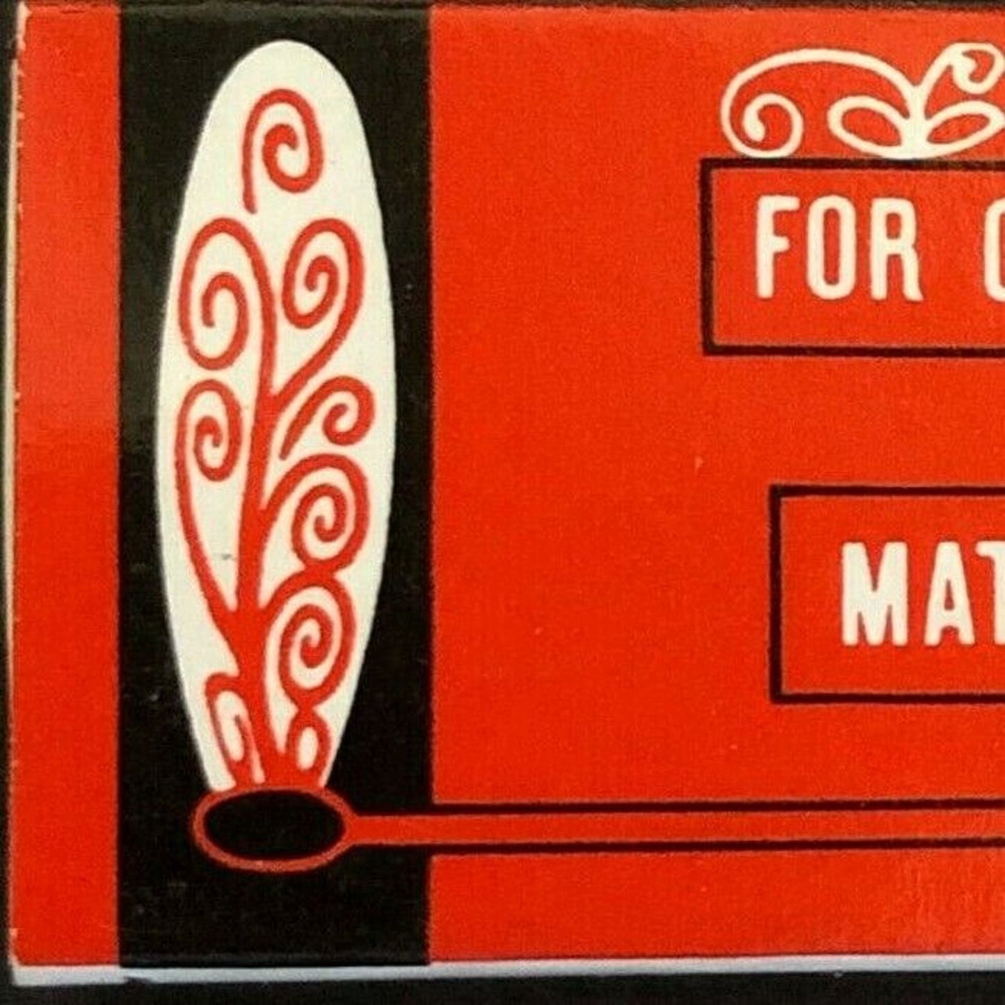 c1960's-70's Wooden Matchbox Matchbook - "For Our Matchless Friends" - Red