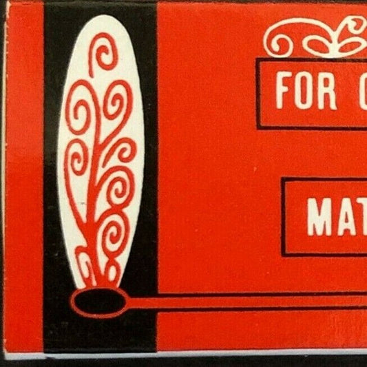 c1960's-70's Wooden Matchbox Matchbook - "For Our Matchless Friends" - Red