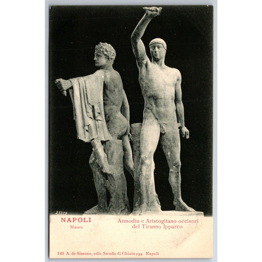 Naples Harmodius and Aristogeiton Statues Postcard c1901-1907 NP