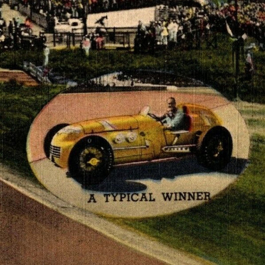 Indy 500 Linen Postcard 1947 ".. A Typical Winner" Posted 1953 VGC