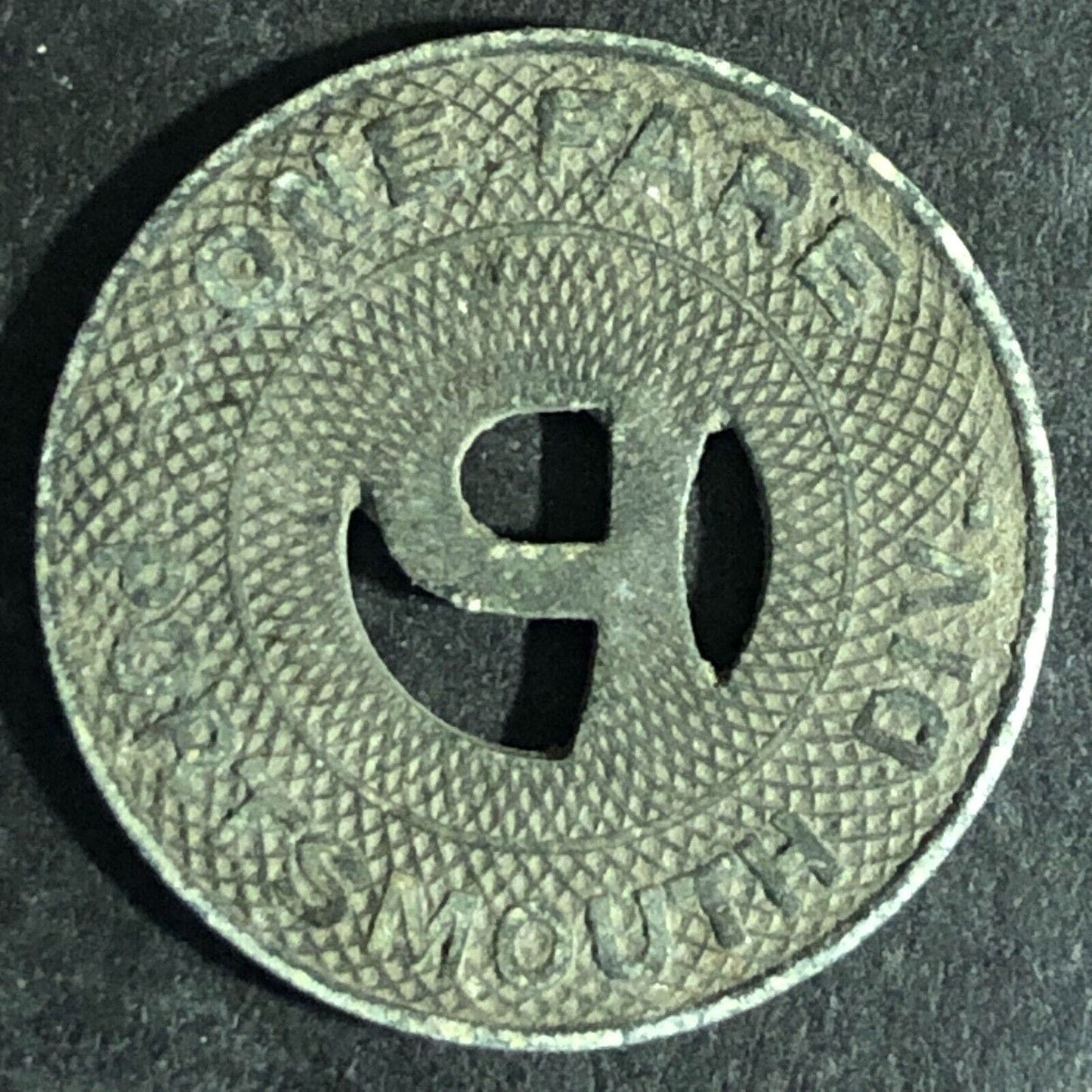 Virginia Electric & Power Co. One Fare Portsmouth Transit "P" Token - 23mm