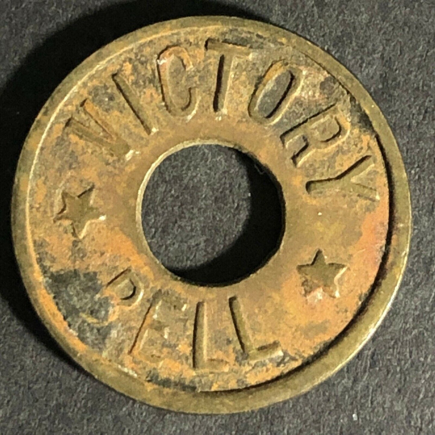 Victory Bell - Good For 5c In Trade Brass Donut Token 21mm