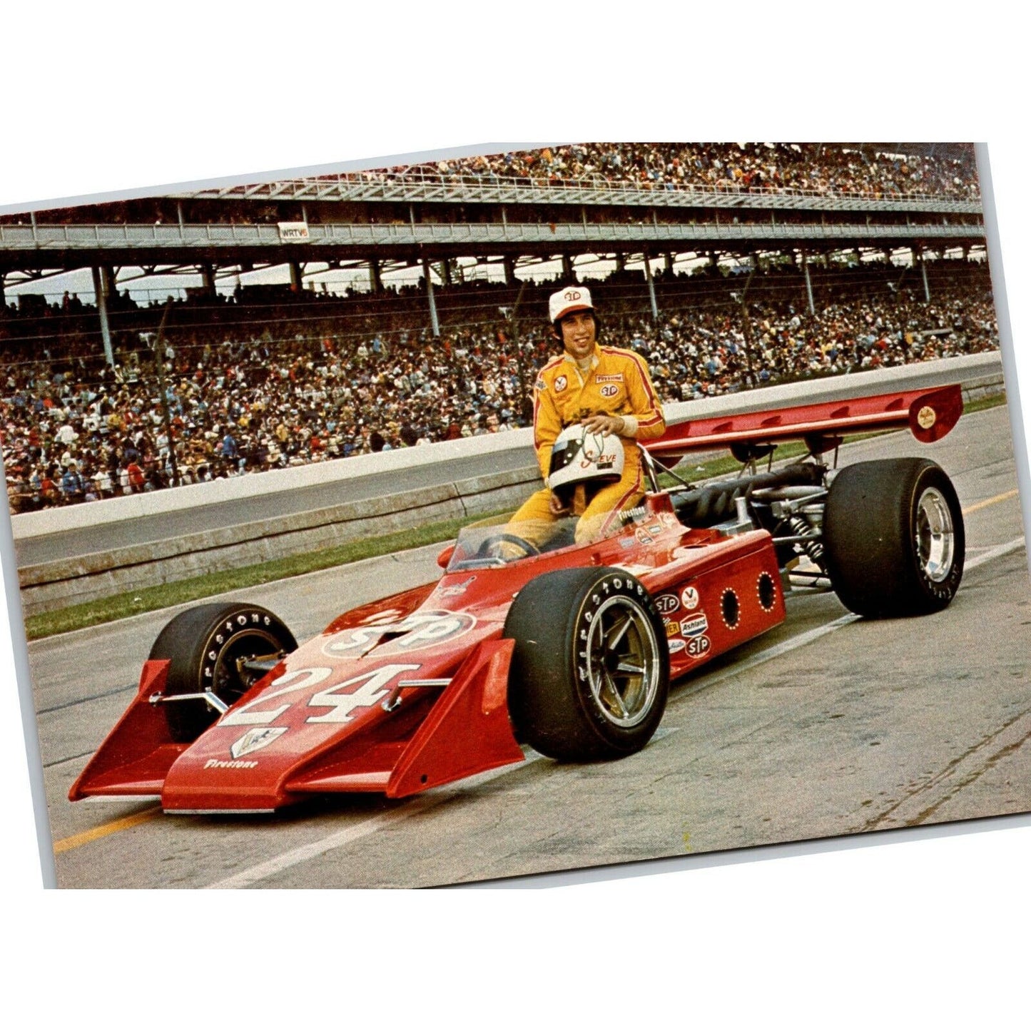 Vintage Oversized Indy 500 Postcard c1977 "Steve Krisiloff" 5" x 7" NOS