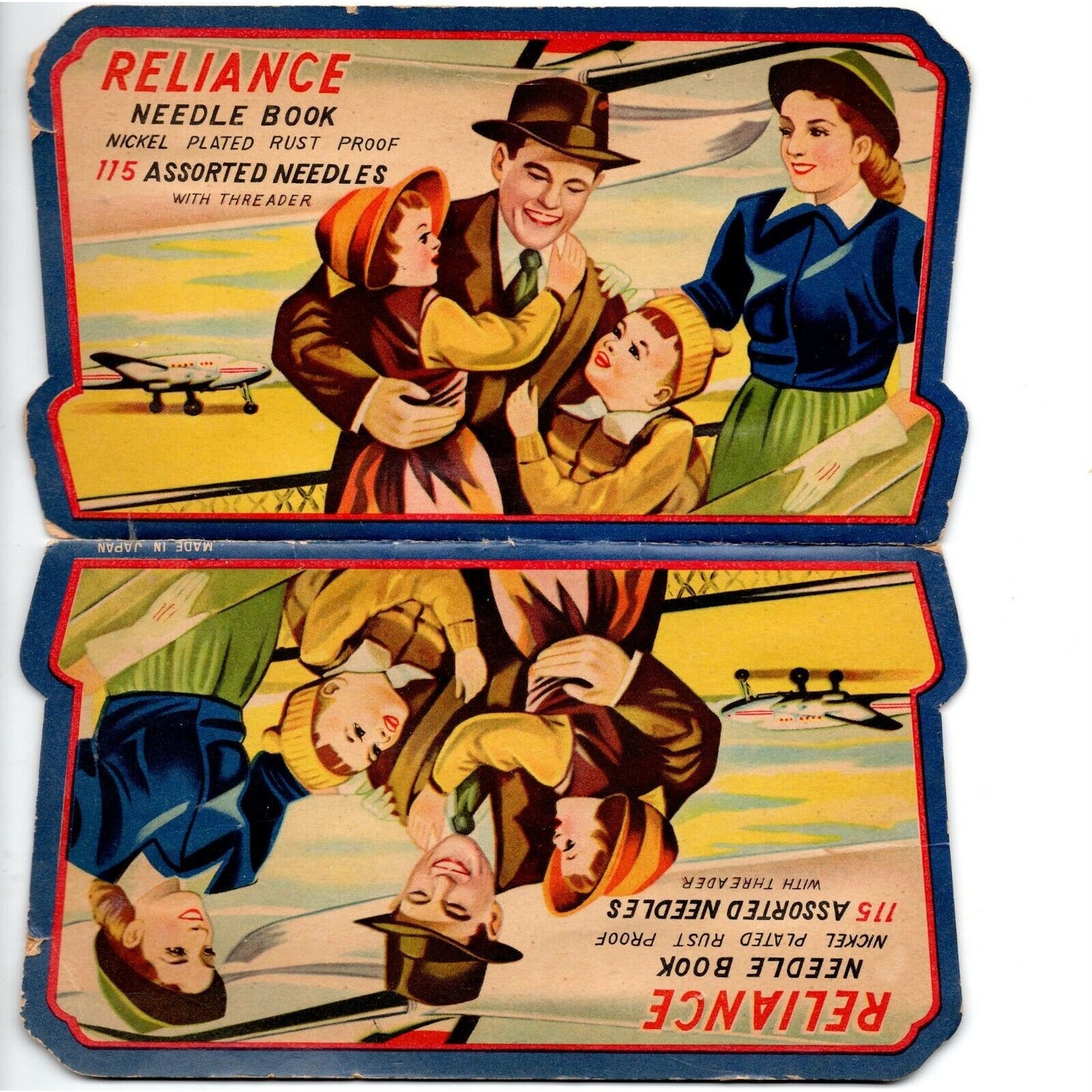 c1930's-40's Vintage Advertising Sewing Needle Book - Reliance / Aviation