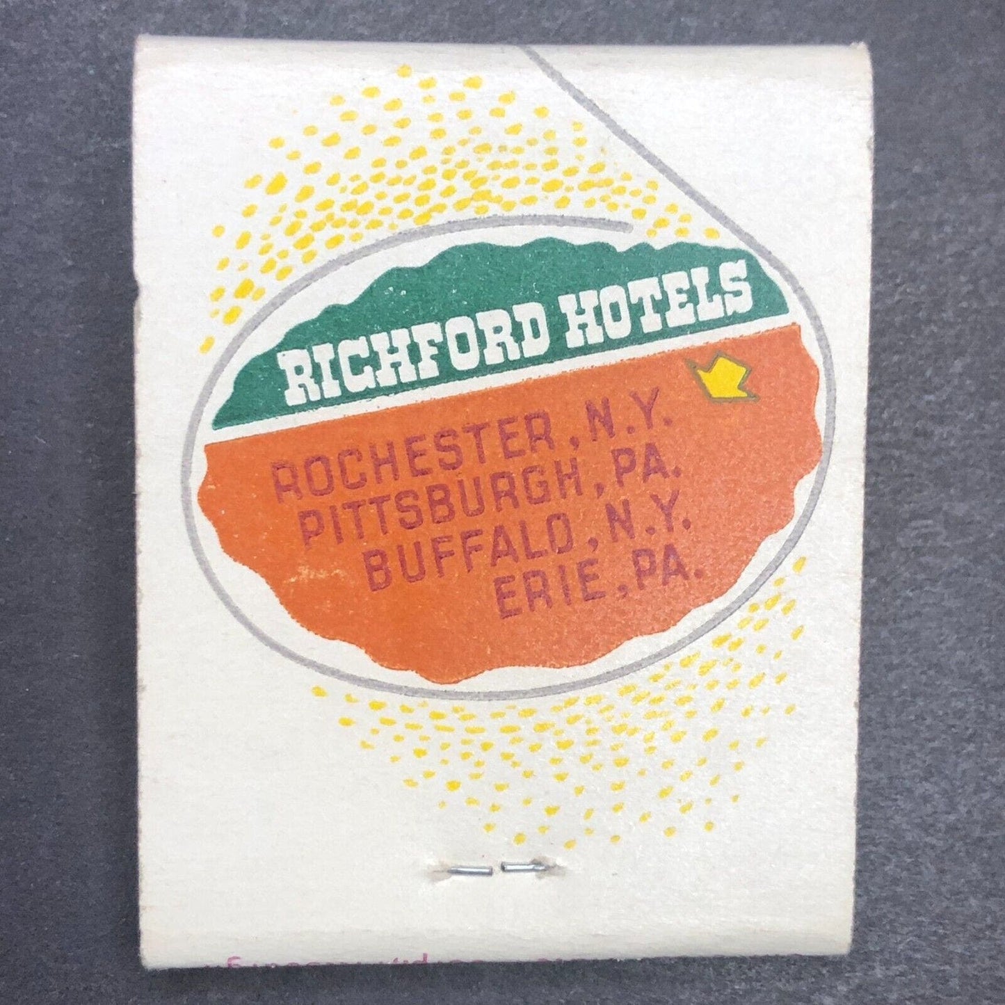 Hotel Richford Buffalo, NY Full Matchbook c1950's-60's VGC Scarce