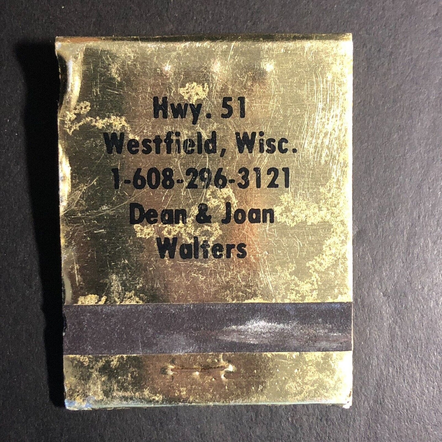"Pioneer Restaurant and Self Service Gasoline" Westfield, WI Matchbook c1974-84